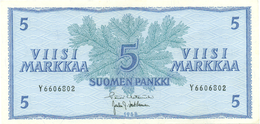 5 Markkaa 1963 Y6606802 kl.6